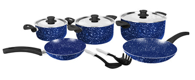 Grandi Cook Marble set 10 pcs Stewpot 16-22-26 + Fry Pan 20-22 + 2 Kitchen Tools Free