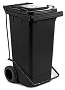 Garbage bin 120 liter with wheels and pedal