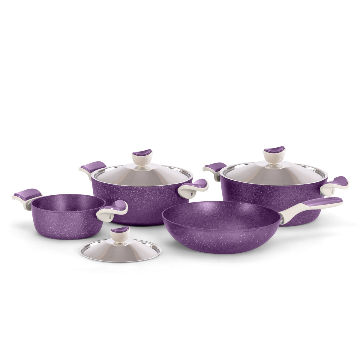 Grandi Cook Castello Set 7 Pcs Stewpot 18-26-28+  Wok 28 (3.5m)