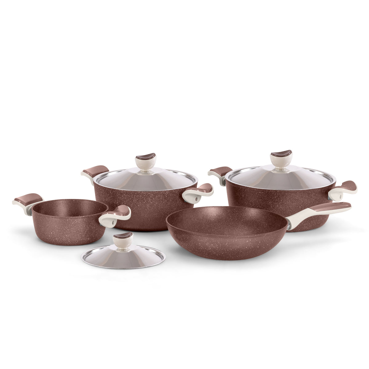 Grandi Cook Castello Set 7 Pcs Stewpot 18-26-28+  Wok 28 (3.5m)