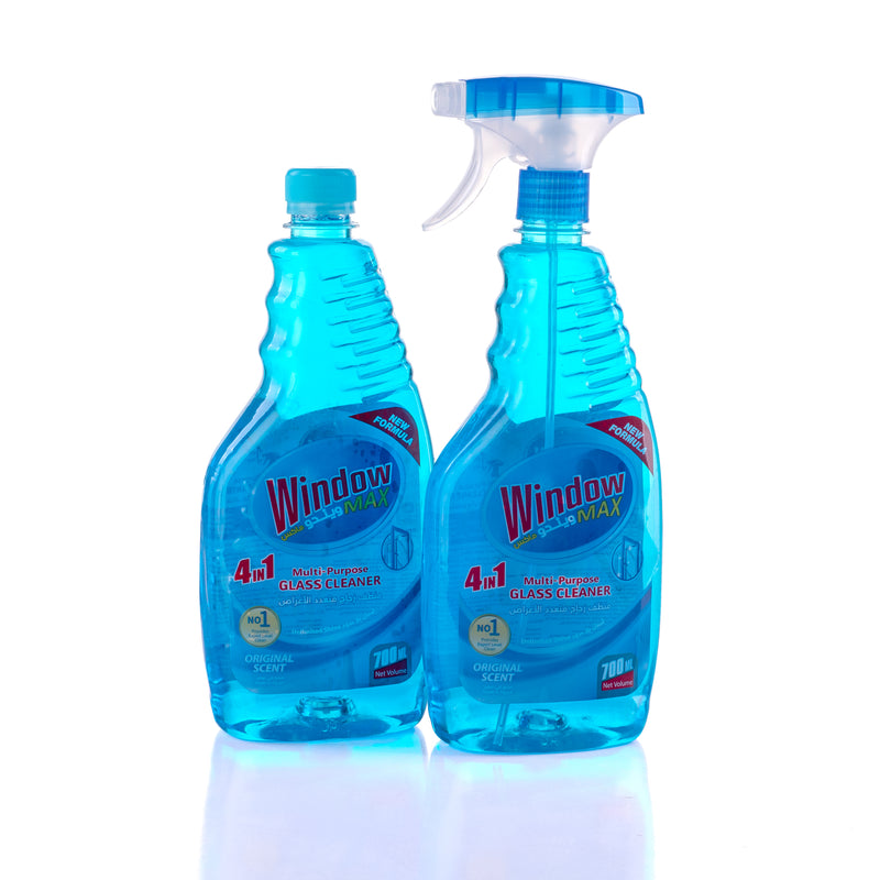 Window Max Glass Cleaner 700ml - Special Offer: Spray Bottle + Economical