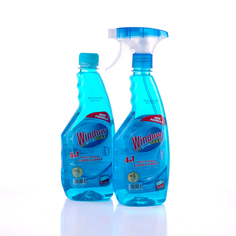 Window Max Glass Cleaner 500ml - Special Offer: Spray Bottle + Economical