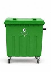 Garbage Bin 770L With Wheels Green