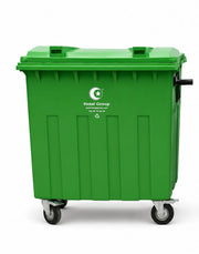 Garbage Bin 1200  L With Wheels Green