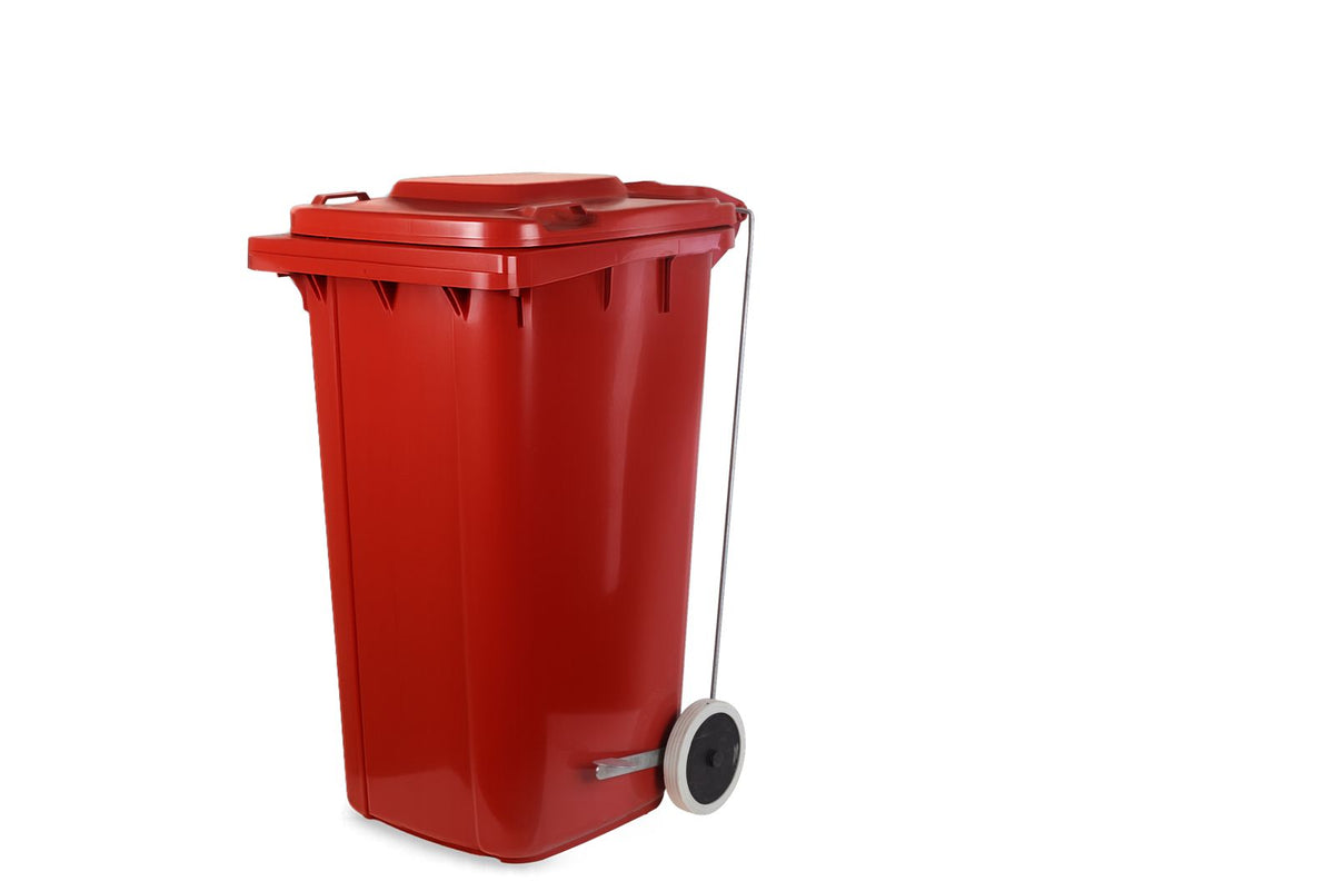 Garbage bin 120 liter with wheels and pedal