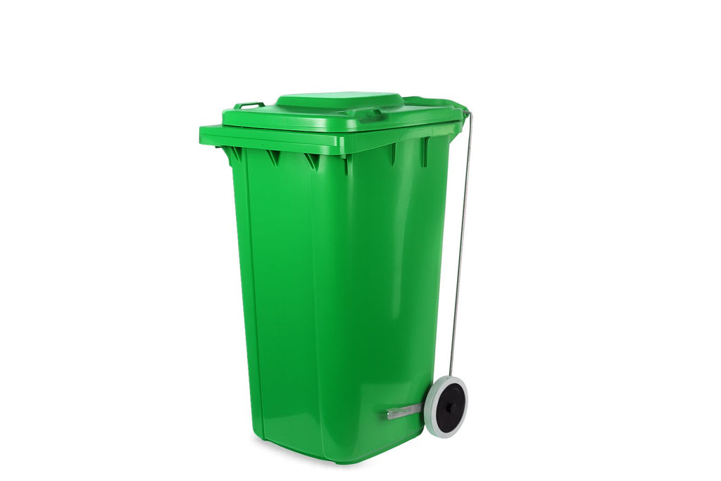 Garbage bin 120 liter with wheels and pedal